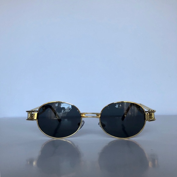 Retro Round Metal Oval Frame 90s Sunglasses - Picture 5 of 6